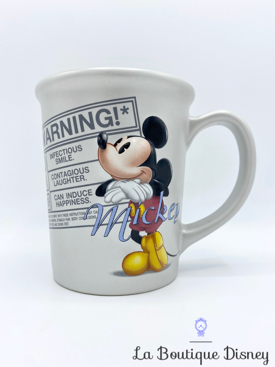 Tasse Mickey Mouse Disneyland Paris Mug Disney gris WARNING relief 3D