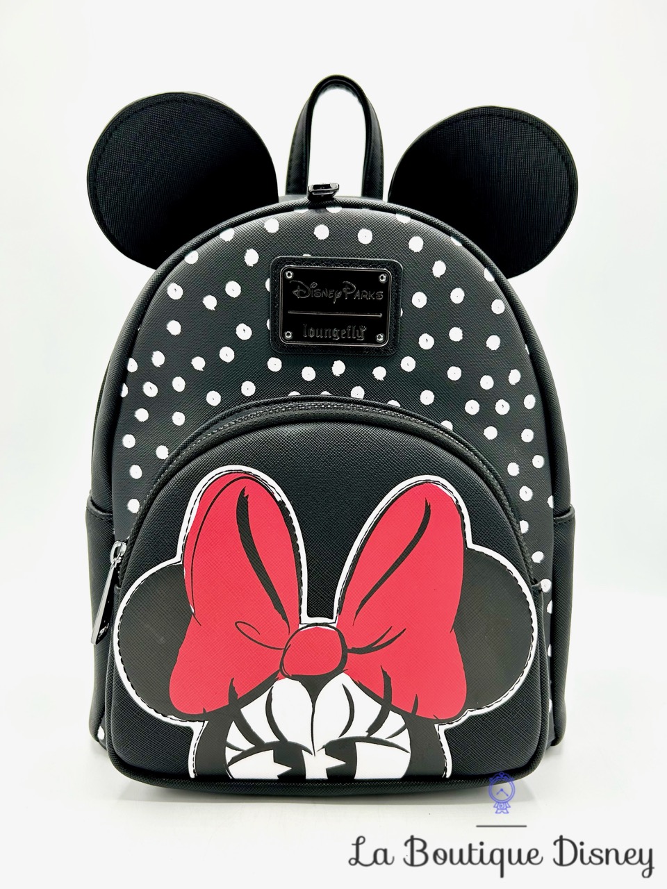 Sac à dos Loungefly Minnie Mouse Polka Dot Day Disney Parks Disneyland noeud rouge noir