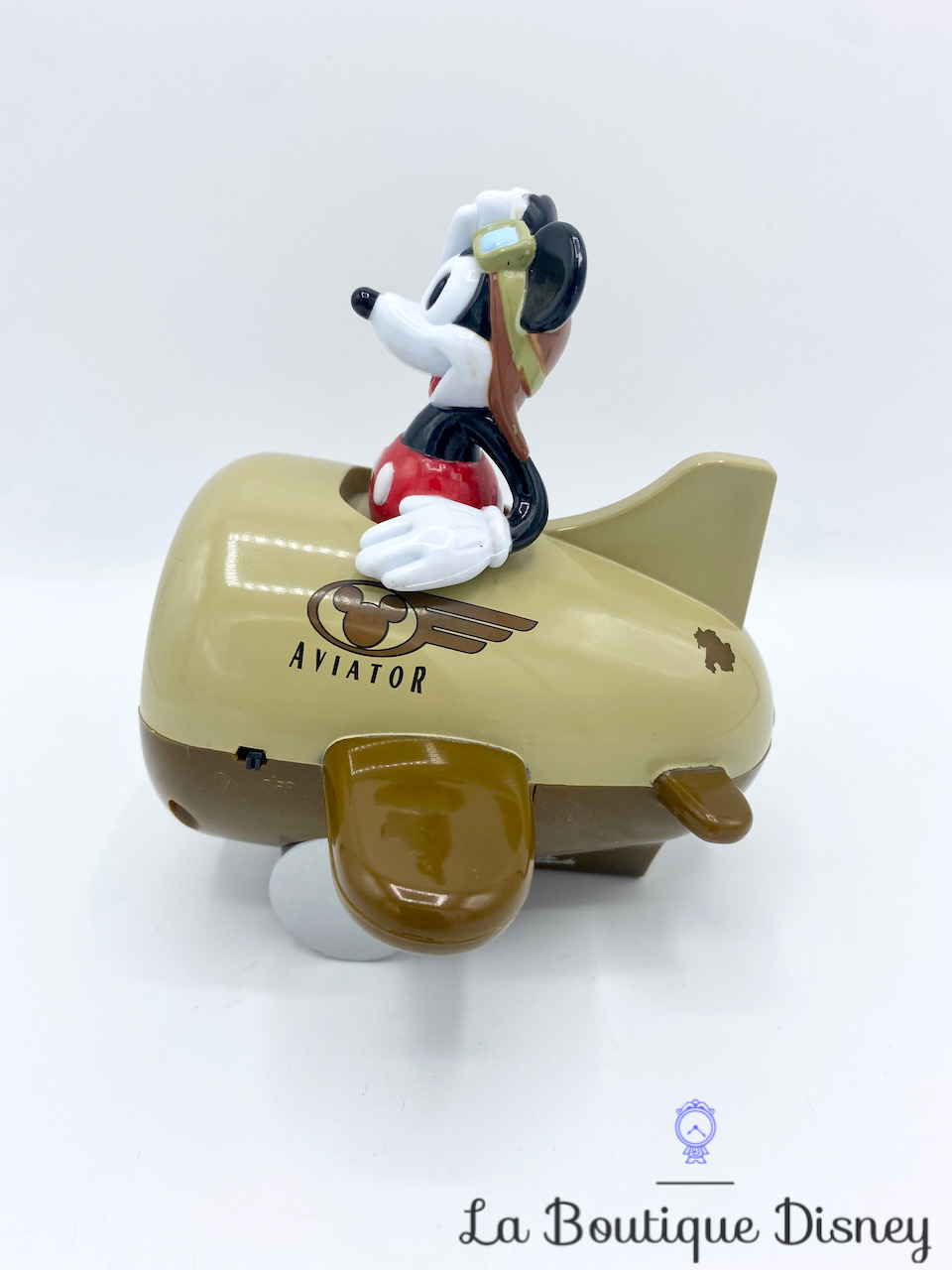 réveil-mickey-mouse-aviateur-disneyland-paris-disney-vintage-avion-marron-5