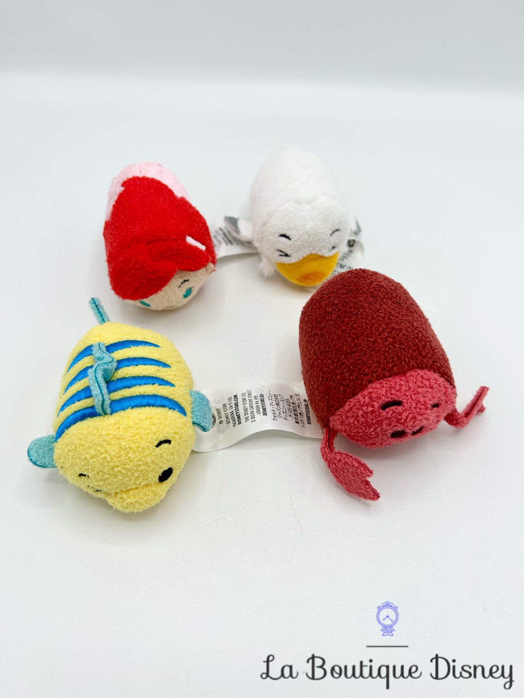 Peluche Set Polochon Bag Tsum Tsum Flounder Disney Store 2016 La Petite Sirène Ariel Eureka Sebastien