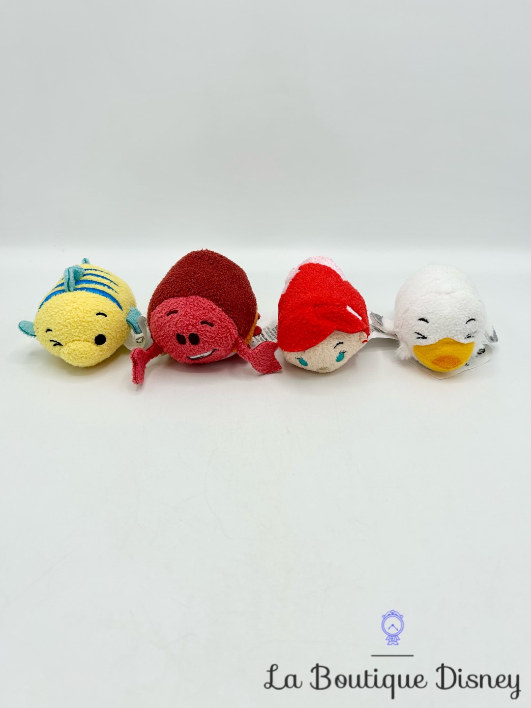 Peluche Set Polochon Bag Tsum Tsum Flounder Disney Store 2016 La Petite Sirène Ariel Eureka Sebastien