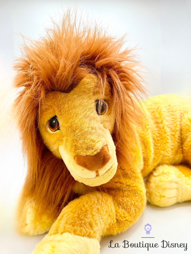 Peluche XL vintage lion SUPERTOYS marron style rumple yeux plastiques 70 cm