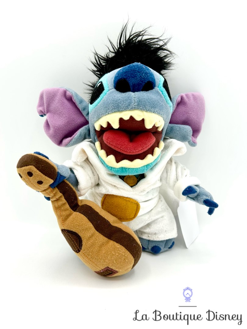 Peluche Stitch Elvis Disney Store monstre bleu guitare chanteur 26 cm - Peluches/Peluches Disney 