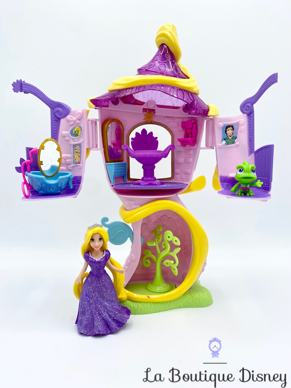 Figurine Magiclip Tour de Raiponce Disney Hasbro 2015 polly clip chateau robe violet