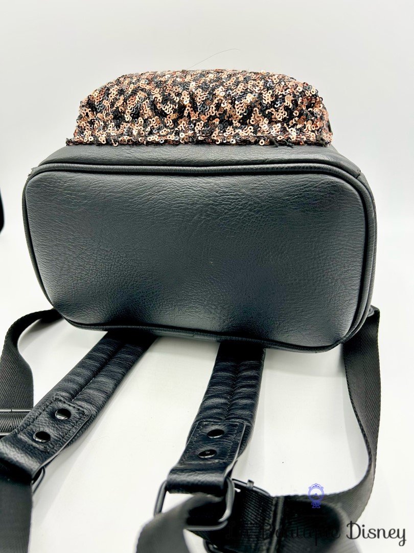 Sac à dos Loungefly Minnie Mouse Bell of the Ball Bronze Disney Parks 2019 sequins noir