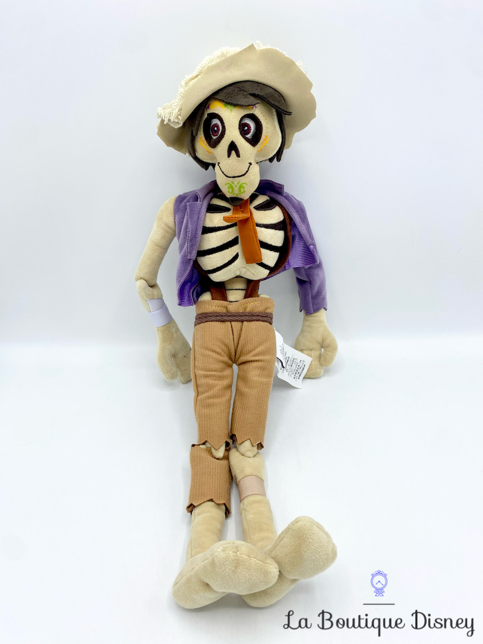 poupée-chiffon-hector-coco-disney-store-peluche-squelette-épouventail-violet-1