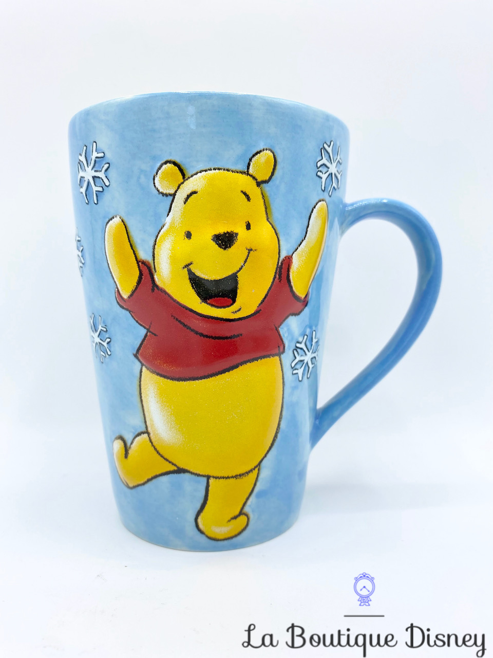 Tasse Winnie l\'ourson Disney Store Exclusive mug bleu flocons neige relief 3D