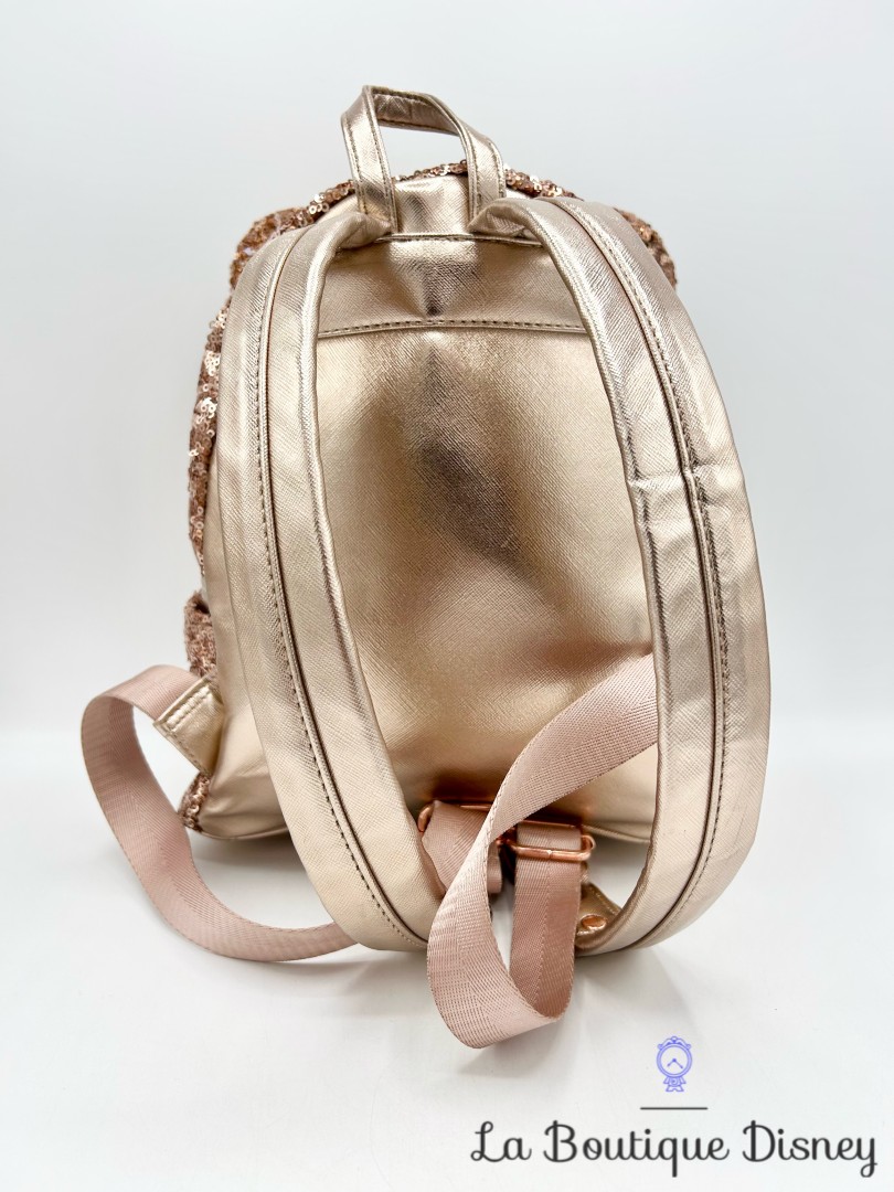 Sac à dos Loungefly Minnie Mouse Rose Gold sequins dorés Disney Parks