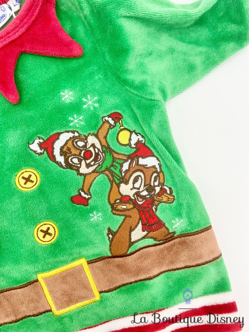 pyjama-tic-et-tac-noel-disneyland-disney-bébé-vert-rouge (2)