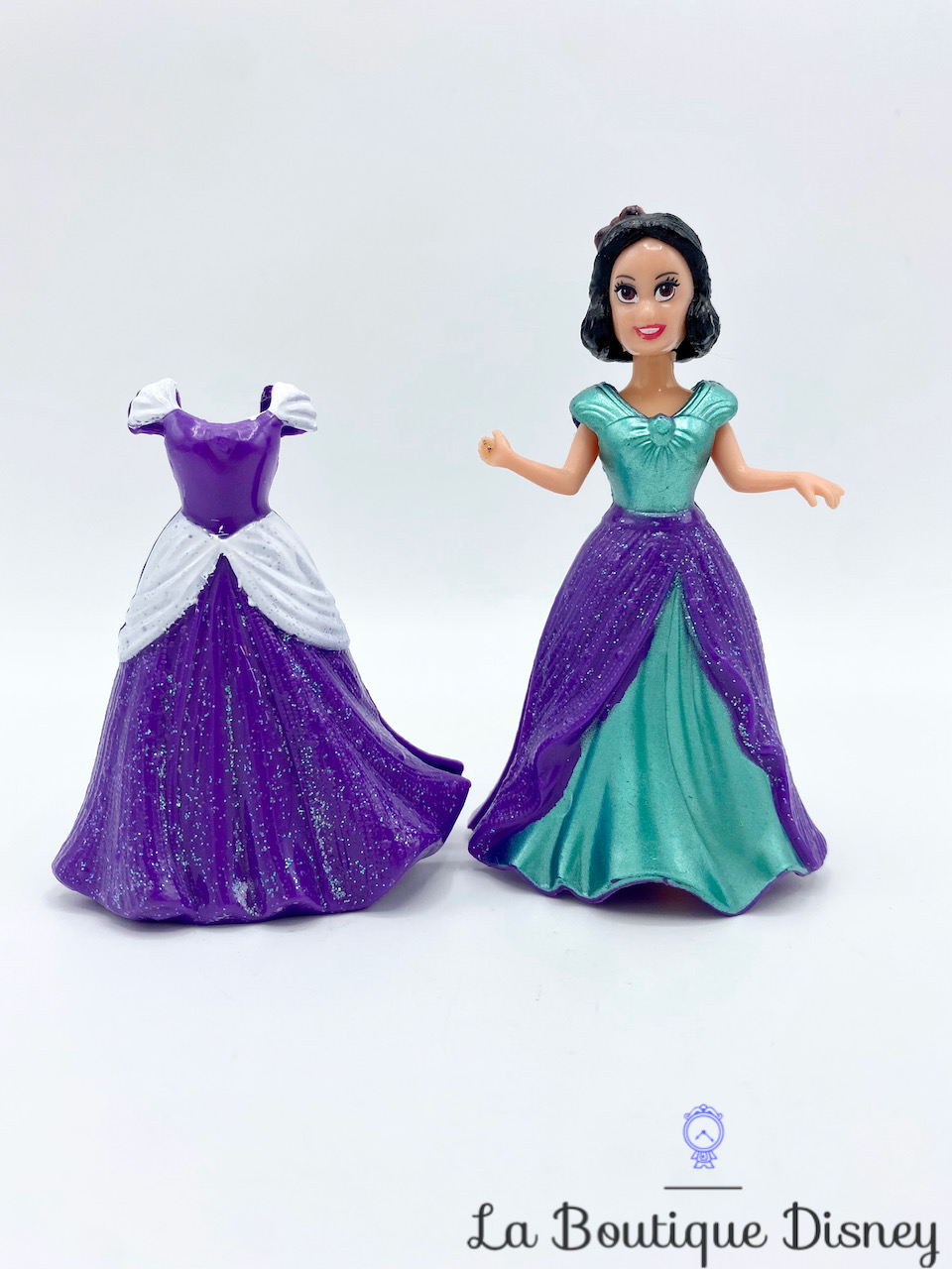 Figurine Magiclip Blanche neige Disney polly clip robe violet vert
