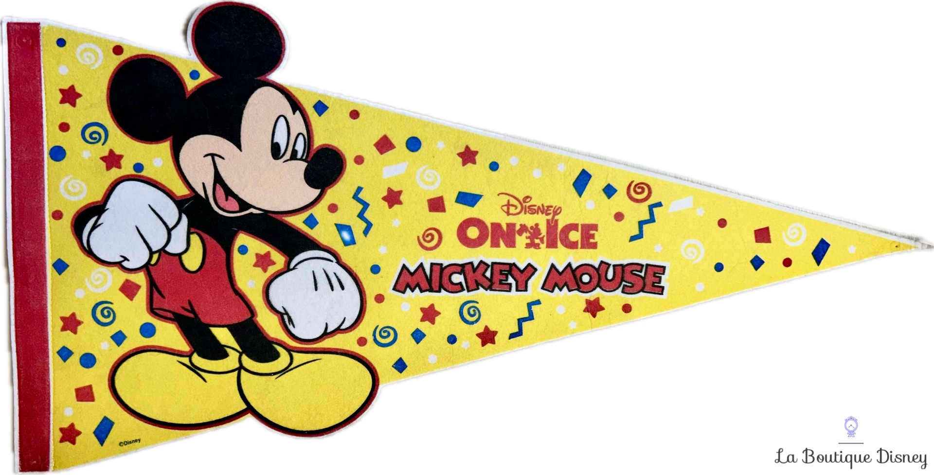 fanion-mickey-mouse-jaune-disney-on-ice-vintage-drapeau