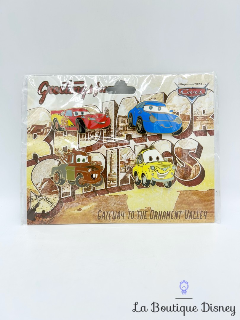 Set 4 Pins Cars Opening Edition Disneyland Paris 2007 Greetings from Radiator Valley 54184