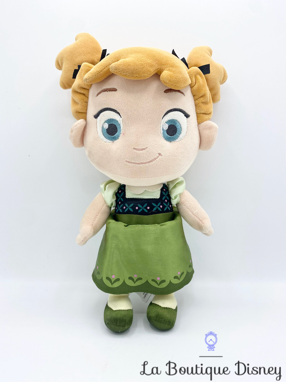 Peluche Anna La reine des neiges Disney Store petite fille enfant robe  verte 32 cm