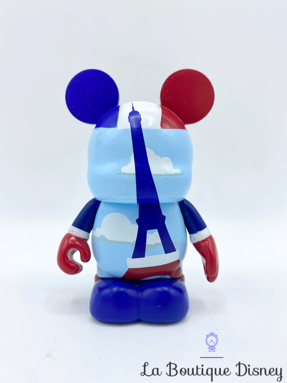 Figurine Vinylmation Mickey Mouse Tour Eiffel Disneyland Paris Disney bleu blanc rouge montgolfière
