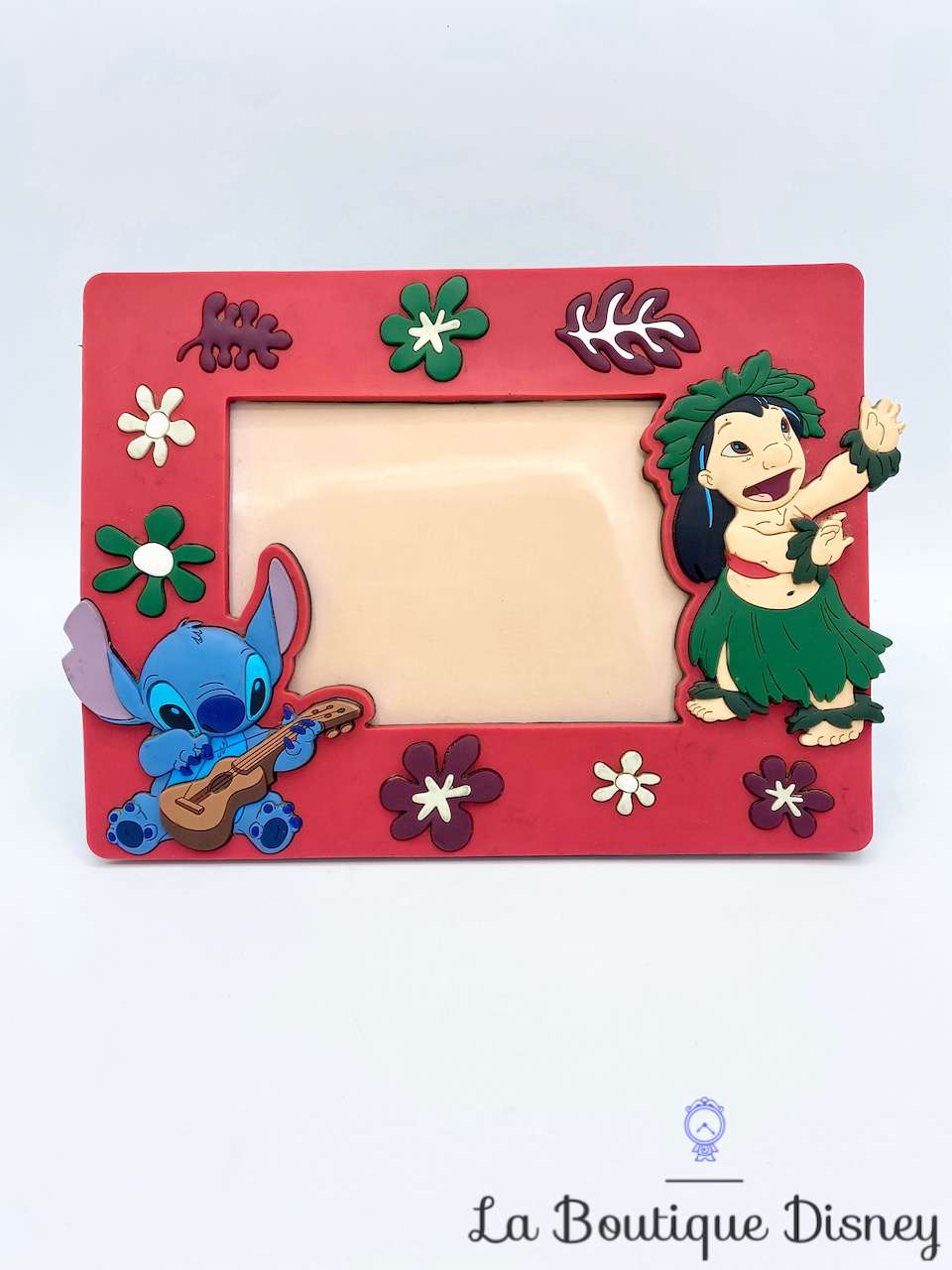 Cadre photo Lilo et Stitch Disney plastique rouge danse fleurs guitare