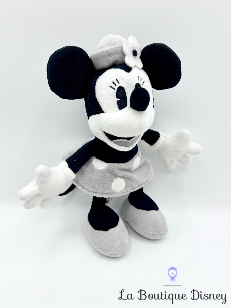 Peluche-Minnie-Mouse-Steamboat-Willie-Disney-Parks-noir-gris-26-cm (4)