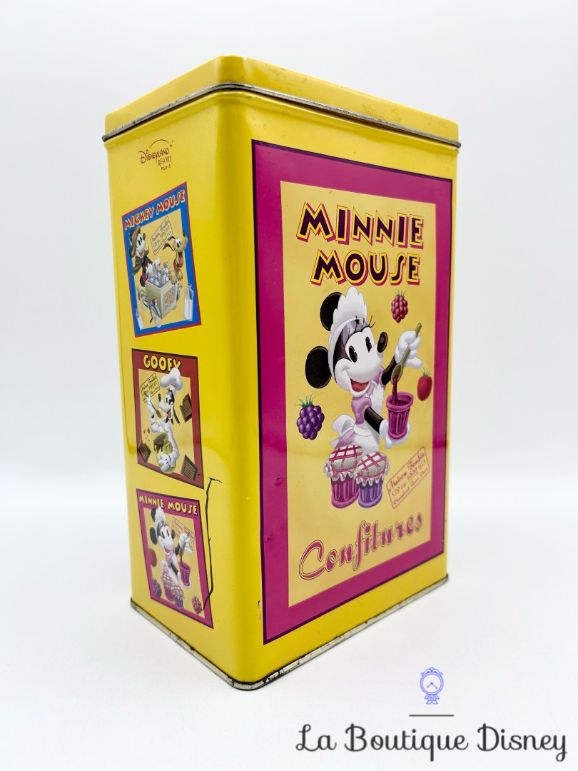 Boite-métal-Mickey-Minnie-Laiterie-Confitures-Disneyland-Paris-Disney-jaune-rétro-vintage (5)