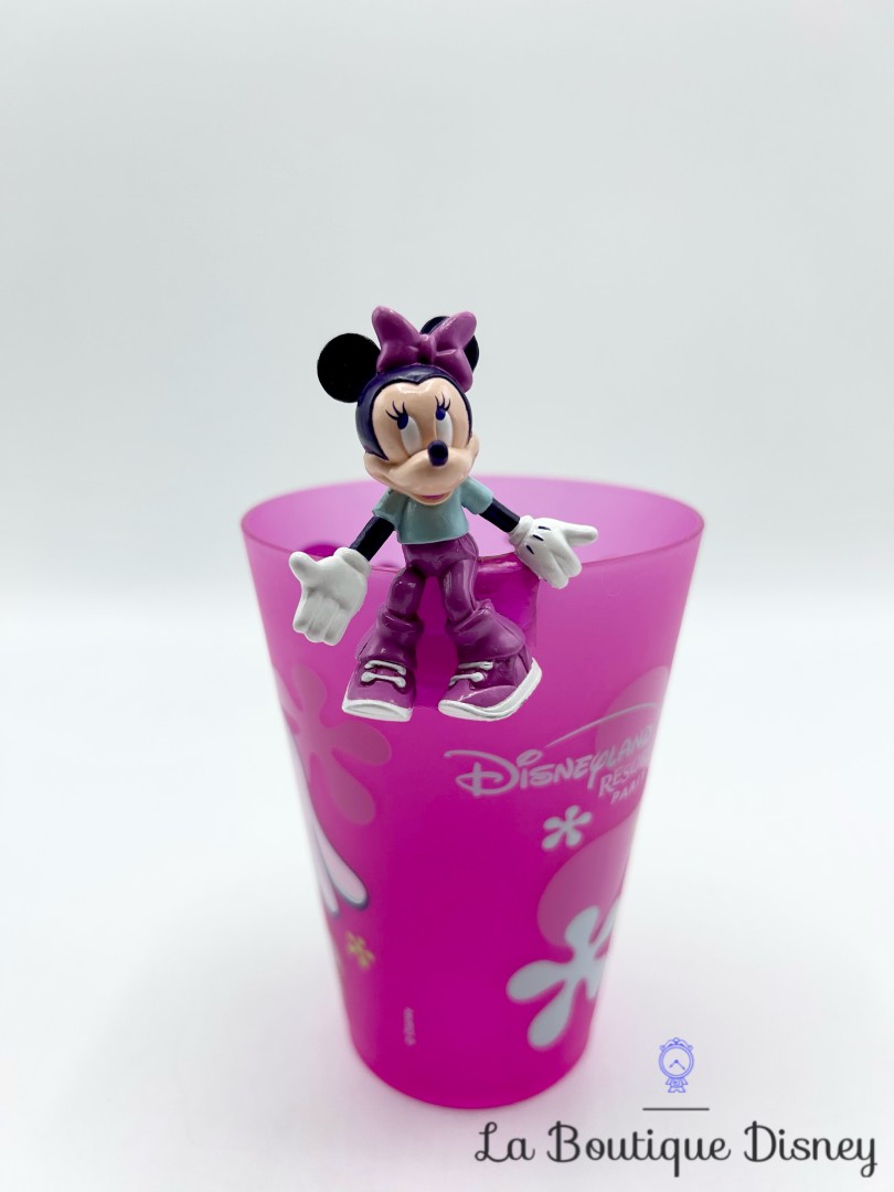Gobelet-Minnie-Mouse-figurine-Disneyland-Paris-Disney-verre-plastique-rose-fleurs (1)