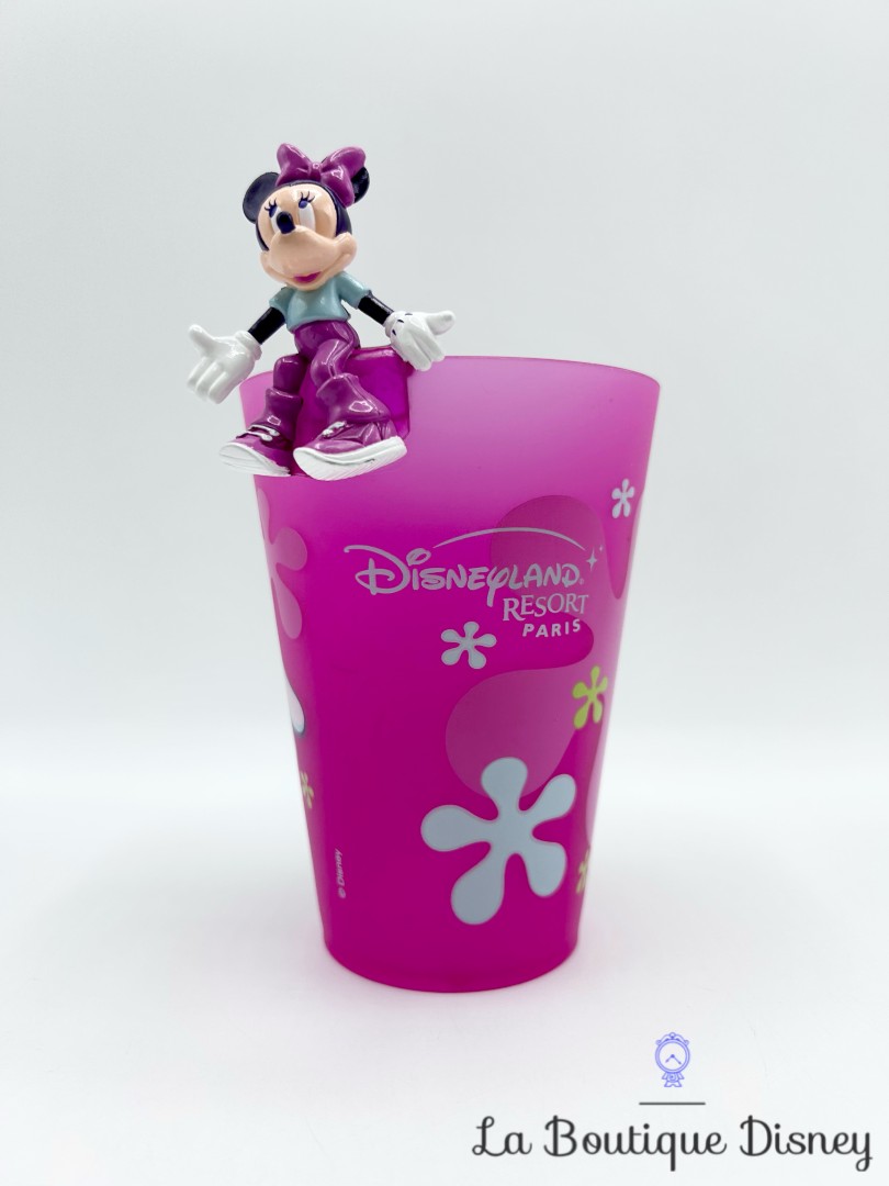 Gobelet-Minnie-Mouse-figurine-Disneyland-Paris-Disney-verre-plastique-rose-fleurs (3)