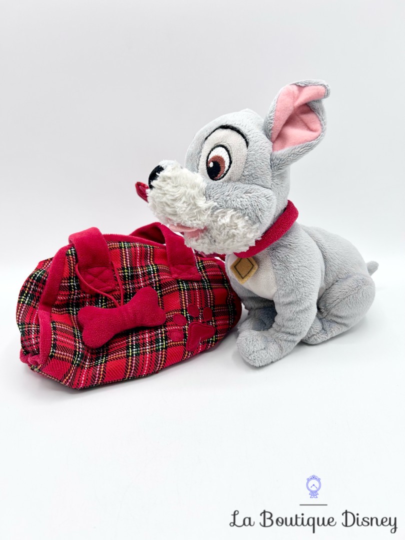Peluche-Clochard-La-Belle-et-le-Clochard-Disneyland-Paris-Disney-chien-sac-transport-rouge-20-cm (7)