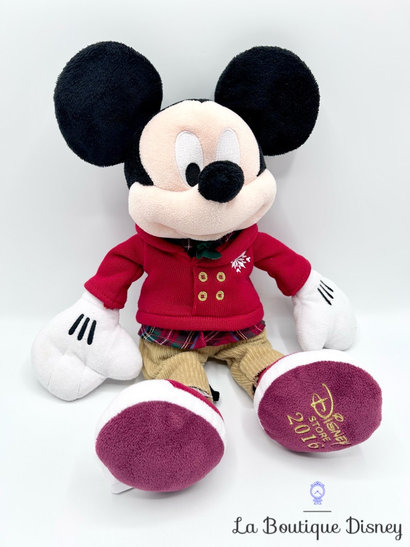 Peluche-Mickey-Mouse-Noël-Disney-Store-2016-gilet-rouge-38-cm (5)