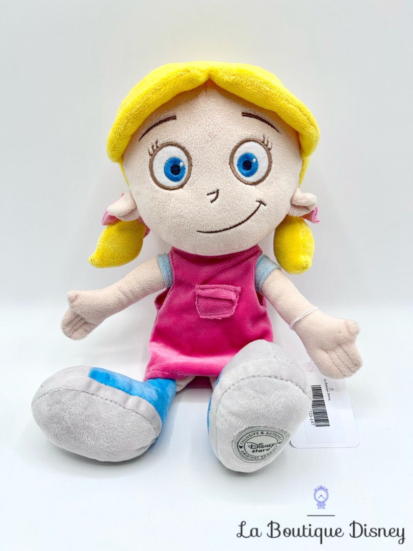 Peluche-Annie-Les-Petits-einstein-Disney-Store-fille-rose-écusson-34-cm (2)