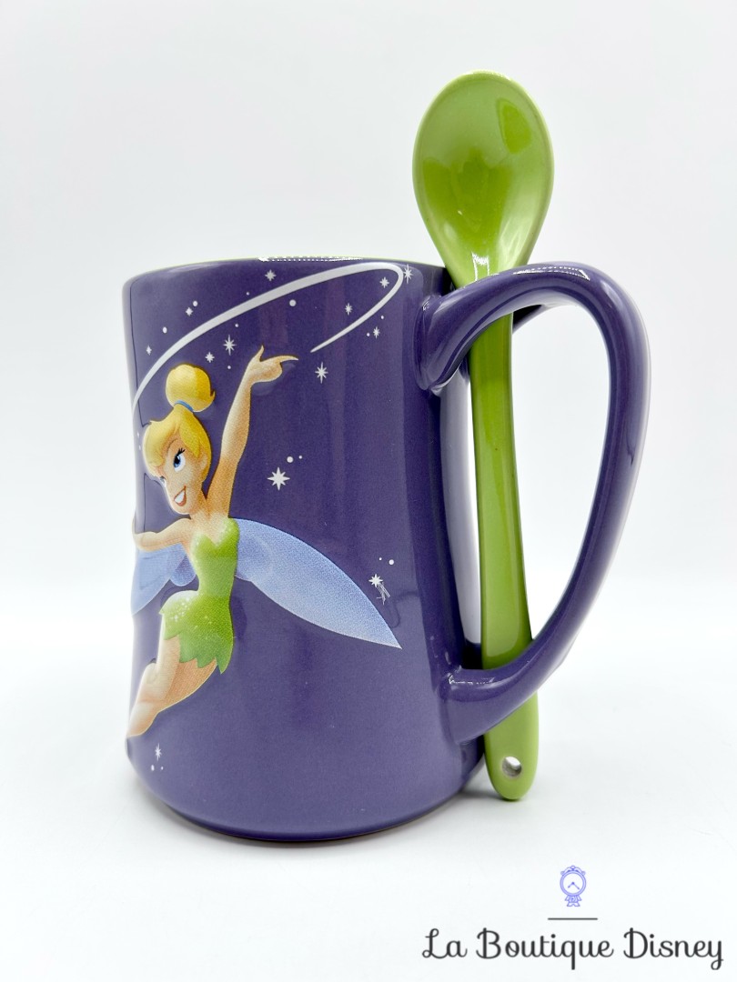 Tasse-Fée-Clochette-20-ème-anniversaire-Disneyland-Paris-20-ans-Disney-mug-Tink-violet-vert-cuillère (5)