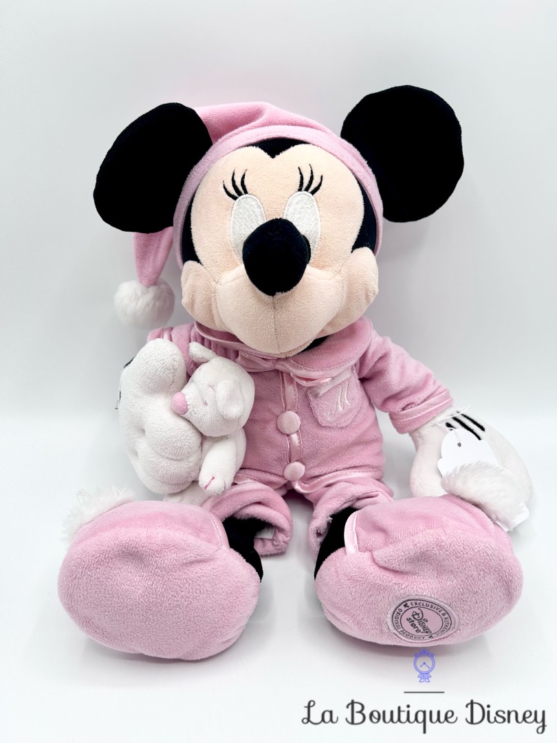 Peluche-Minnie-Mouse-Pyjama-Disney-Store-rose-doudou-écusson-42-cm (2)