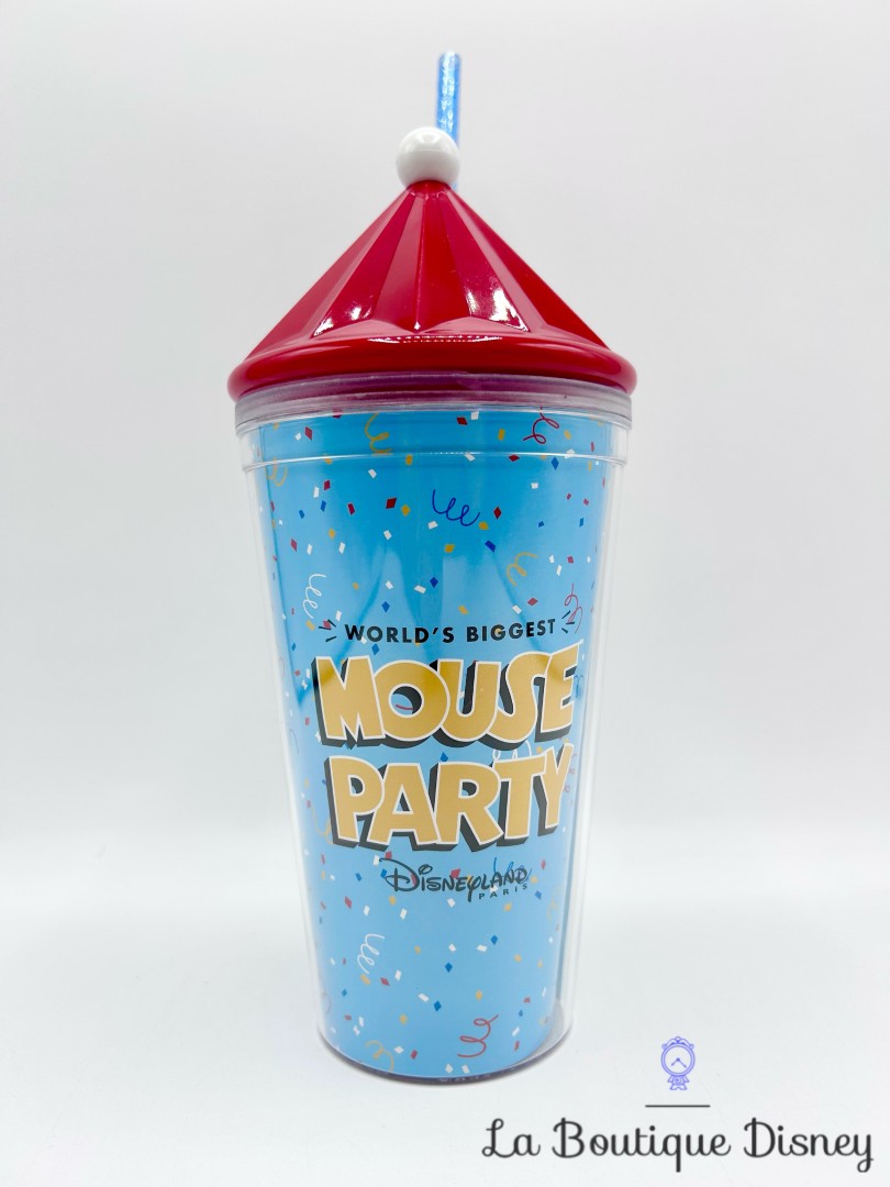 Gobelet-paille-Mickey-Mouse-Party-Unlock-the-Fun-Disneyland-2018-Disney-verre-plastique-bleu (2)