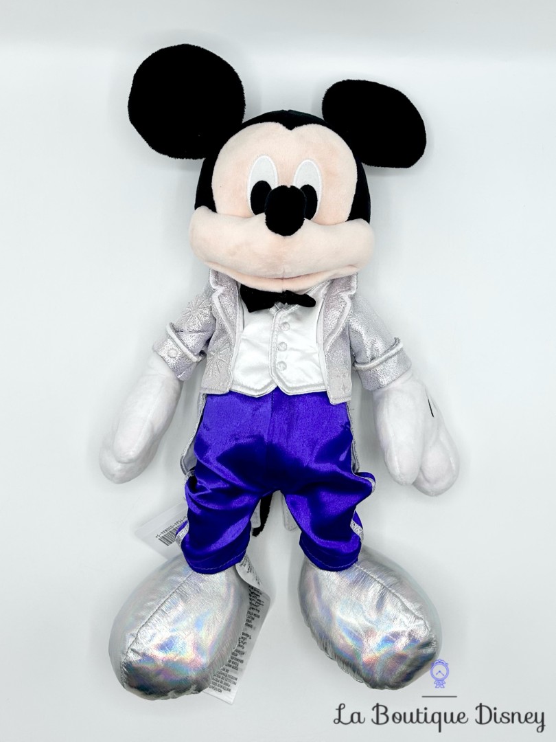 Peluche-Mickey-Mouse-100-Years-of-Wonder-Disney-Store-2023-costume-gris-violet-38-cm (6)