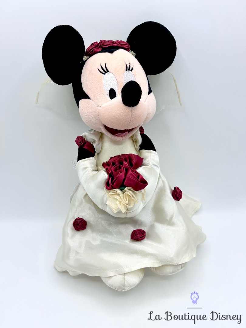 Peluche-Minnie-Mouse-mariée-Disneyland-Paris-Disney-mariage-bouquet-roses-35-cm (2)