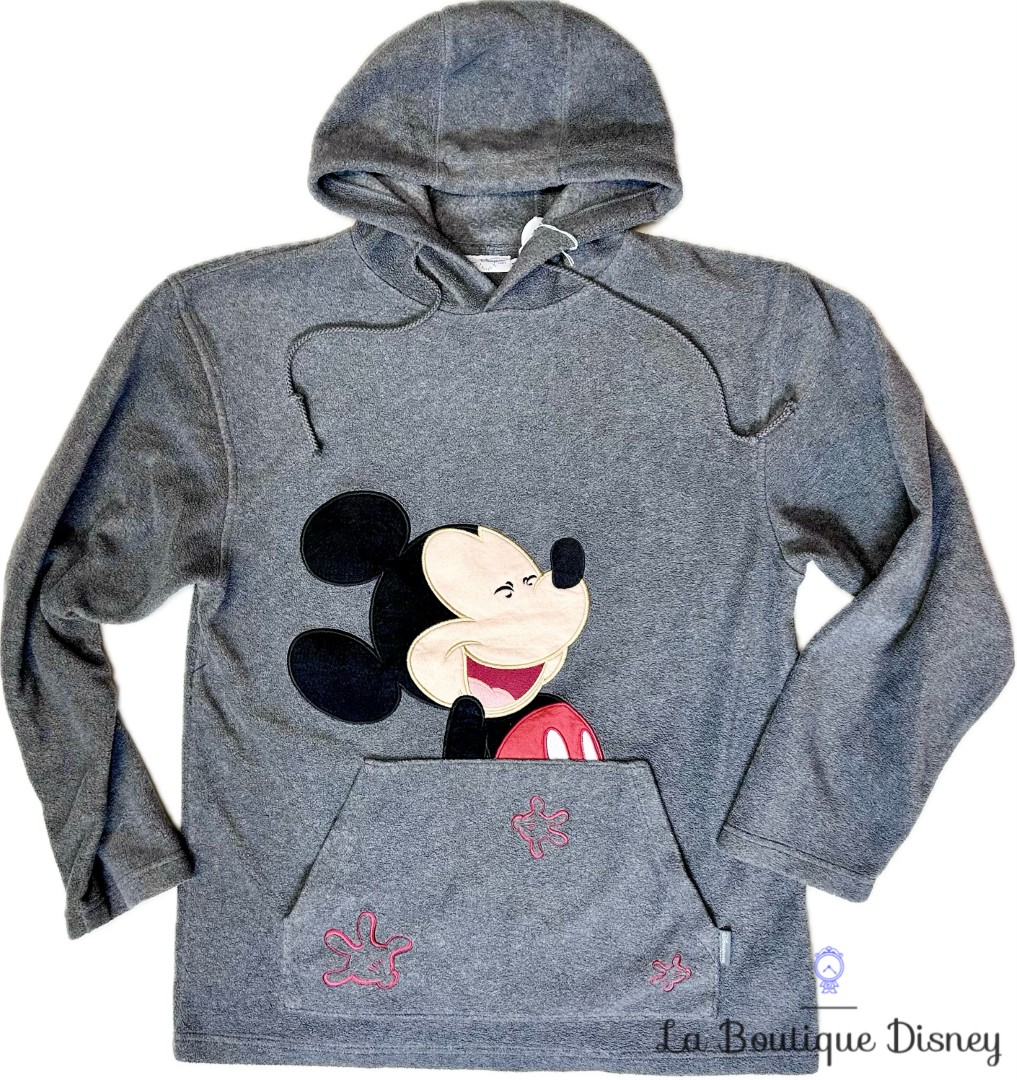 Sweat-polaire-Mickey-Mouse-Disneyland-Paris-Disney-taille-M-gris-capuche-mixte (3)