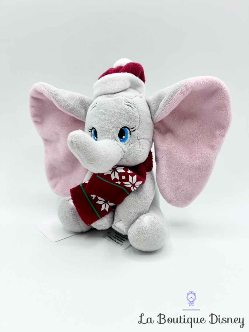 Peluche-Dumbo-Noël-Disney-Store-2015-éléphant-gris-bonnet-18-cm (2)