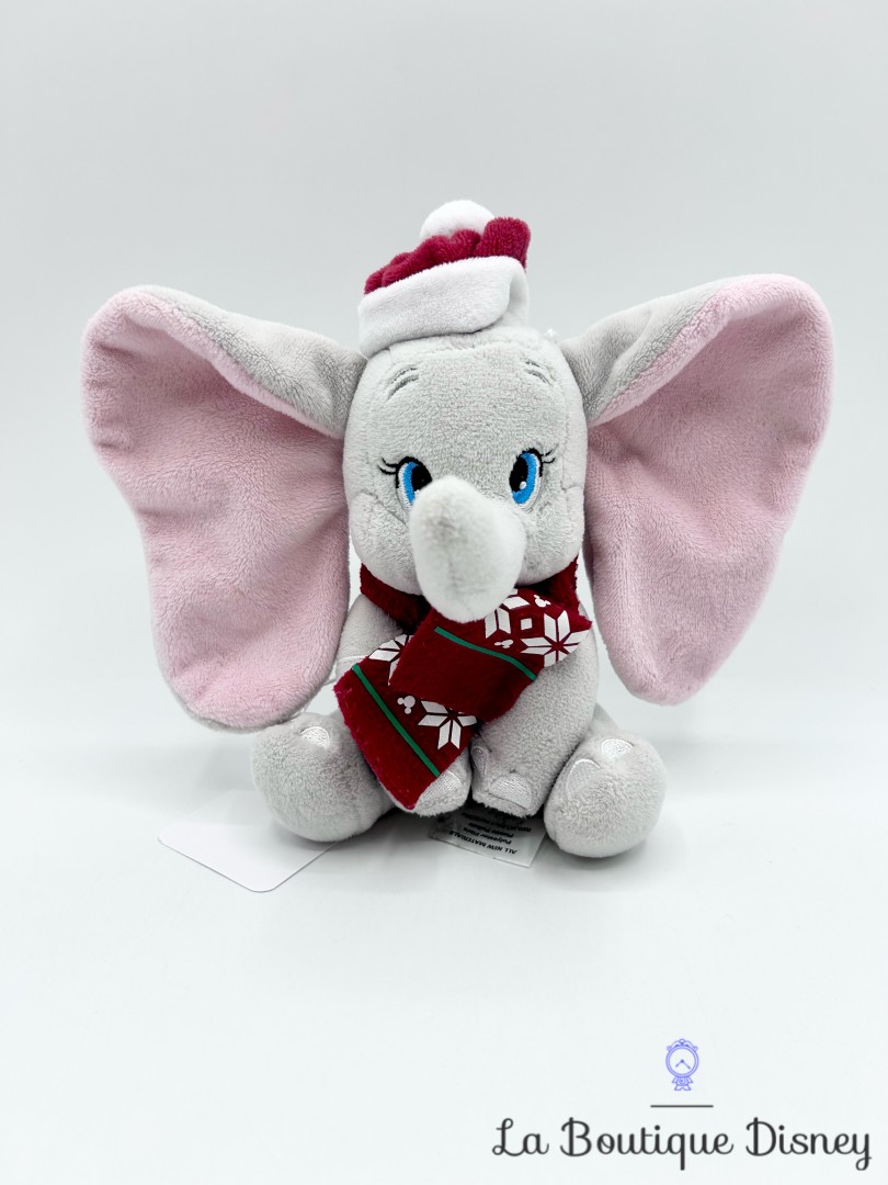 Peluche-Dumbo-Noël-Disney-Store-2015-éléphant-gris-bonnet-18-cm (3)
