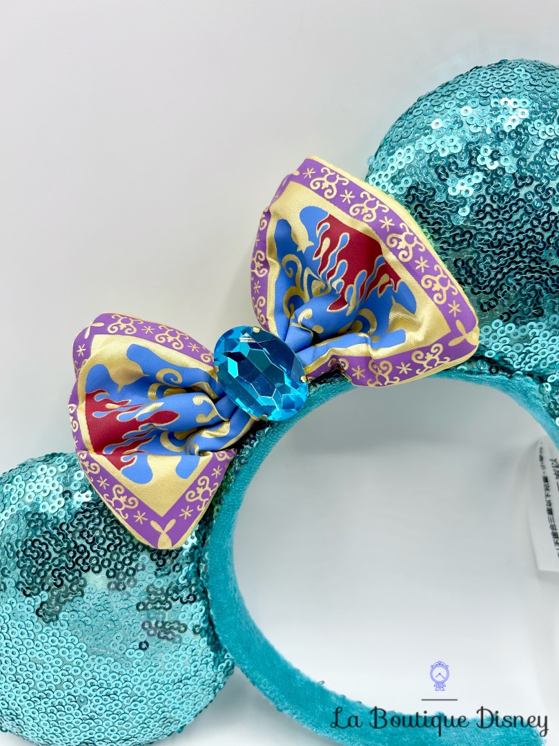 Serre-tête-Oreilles-Minnie-Jasmine-Tapis-Volant-Aladdin-Disney-Parks-2018-ears-Disneyland-sequins-bleu (2)