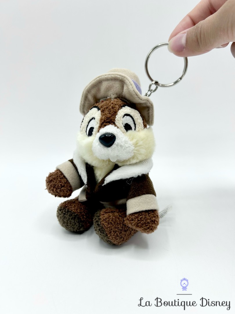 Porte-Clés-Tic-Rescue-Rangers-Disneyland-Disney-peluche-vintage-Tic-et-Tac-écureuil-aventurier-chapeau-12-cm
