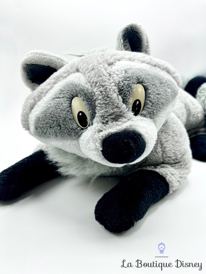 Peluche-Meeko-XXL-Disney-Mattel-1995-Pocahontas-raton-laveur-gris-grand-format-60-cm (6)