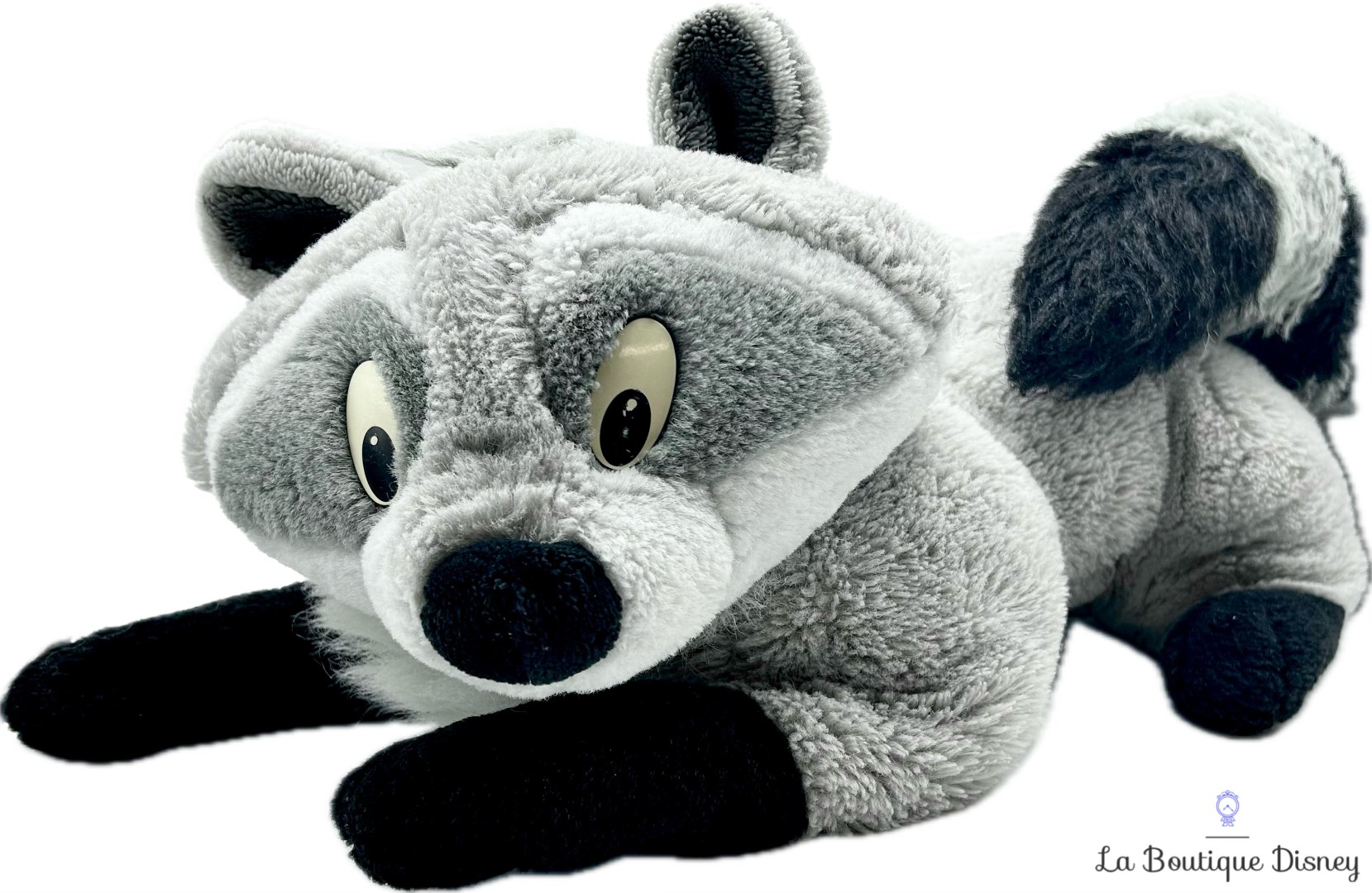 Peluche-Meeko-XXL-Disney-Mattel-1995-Pocahontas-raton-laveur-gris-grand-format-60-cm (3)