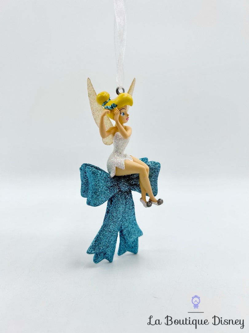 Ornement-Noël-Fée-Clochette-Noeud-Disneyland-Disney-bleu-paillettes-boule-suspension (3)