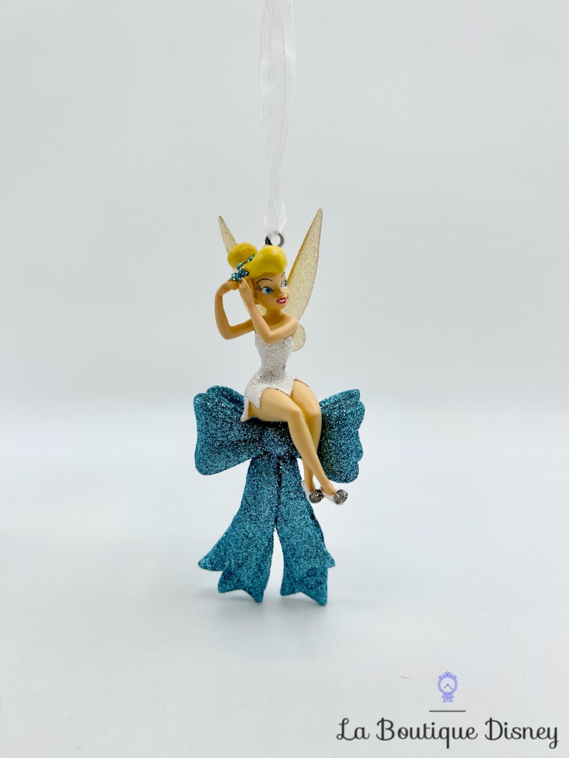 Ornement-Noël-Fée-Clochette-Noeud-Disneyland-Disney-bleu-paillettes-boule-suspension (1)