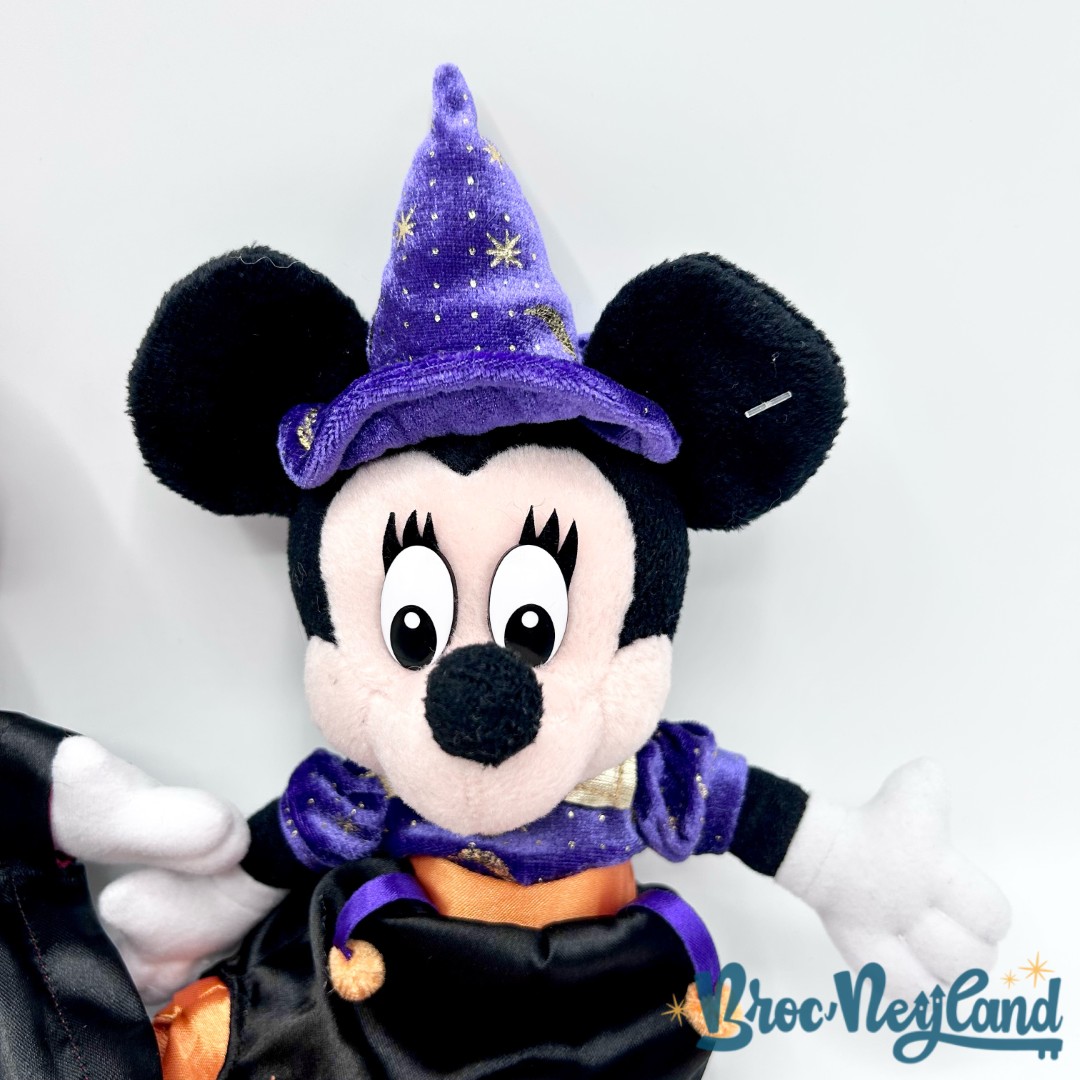 Peluches-Couple-Mickey-Minnie-Halloween-Disneyland-Paris-noir-orange-magicien-sorcière-30-cm (5)