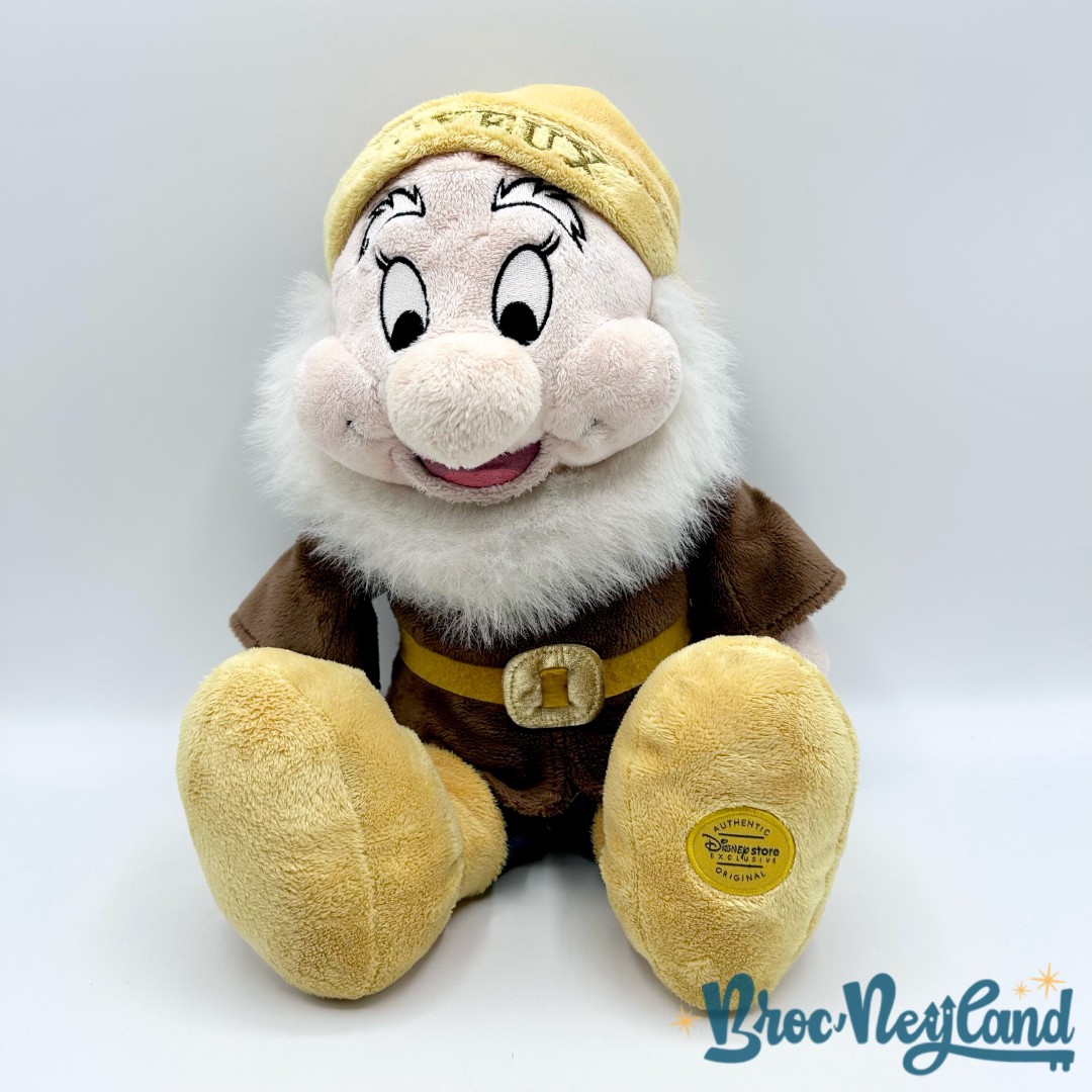 Peluche-Joyeux-jaune-Disney-Store-Blanche-Neige-et-les-sept-nains-couleur-écusson-40-cm (2)