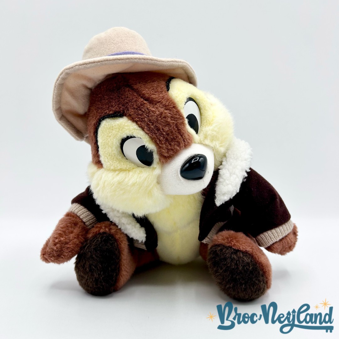 Peluche-Tic-Rescue-Rangers-Euro-Disney-Disneyland-Paris-vintage-Tic-et-Tac-écureuil-chapeau-aventurier-22-cm (1)