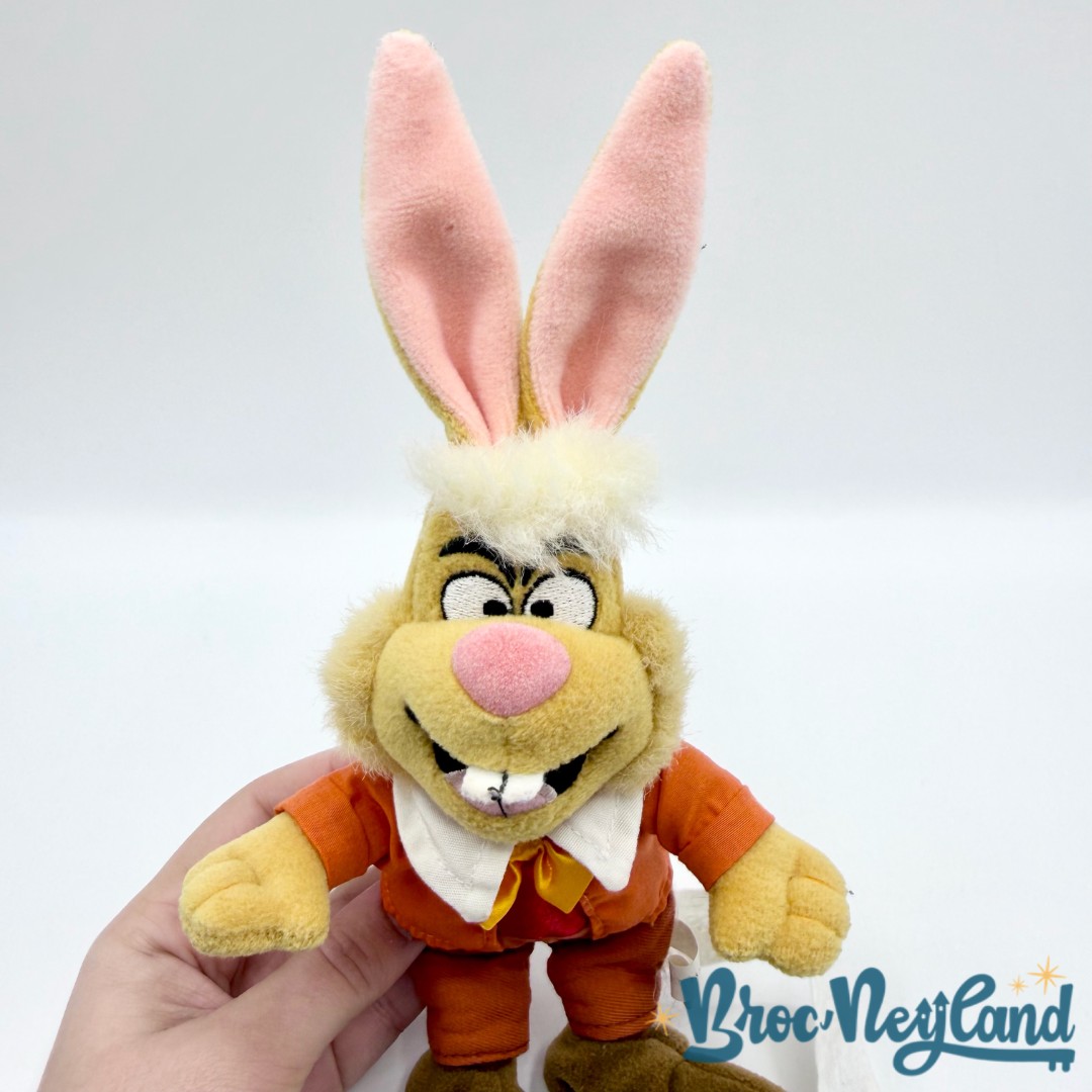 Peluche-Lièvre-de-Mars-Disney-Store-Alice-au-pays-des-merveilles-lapin-vintage-25-cm (1)