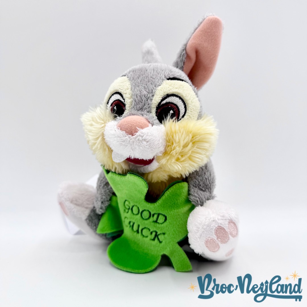 Peluche-Panpan-Good-Luck-Disneyland-Paris-Disney-Bambi-lapin-gris-trèfle-18-cm (4)