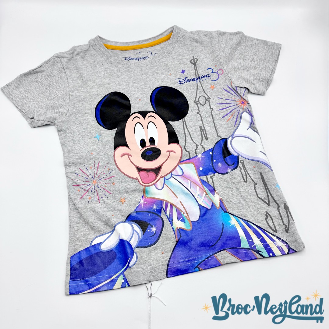 Tee-shirt-Mickey-Mouse-30-ans-Disneyland-Paris-30ème-anniversaire-Disney-taille-6-ans-gris  (2)