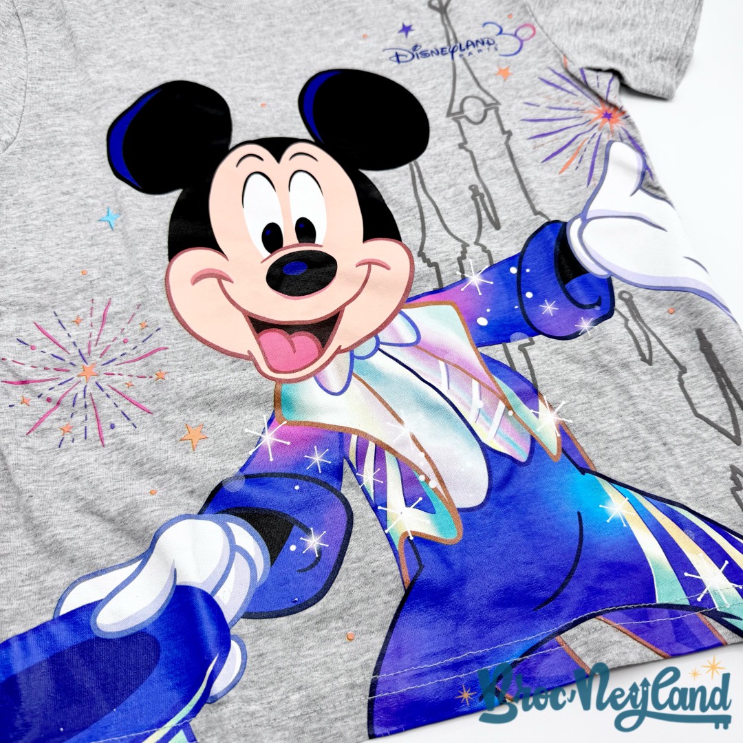 Tee-shirt-Mickey-Mouse-30-ans-Disneyland-Paris-30ème-anniversaire-Disney-taille-6-ans-gris  (4)
