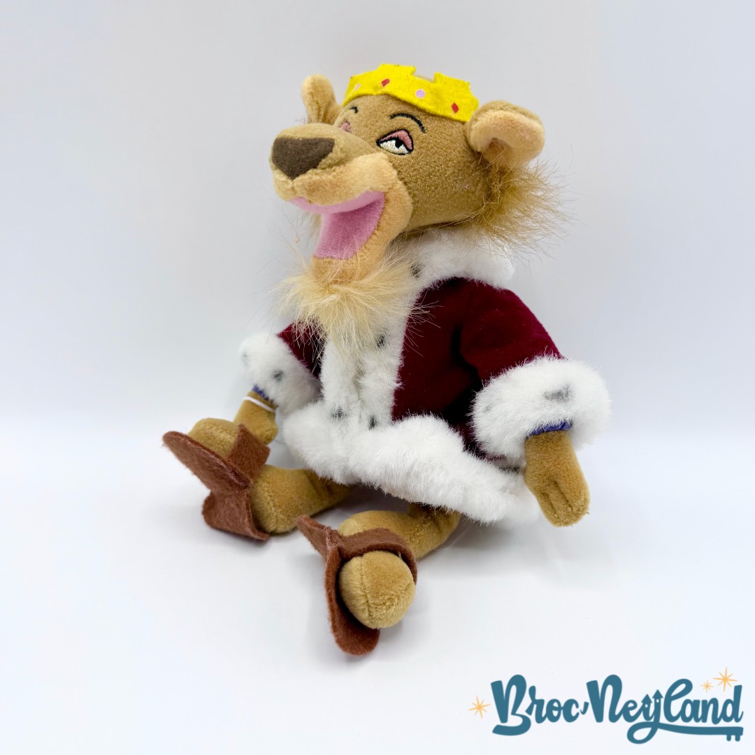 Peluche-Prince-Jean-Robin-des-Bois-Disney-Store-Walt-Disney-Company-lion-couronne-26-cm (2)