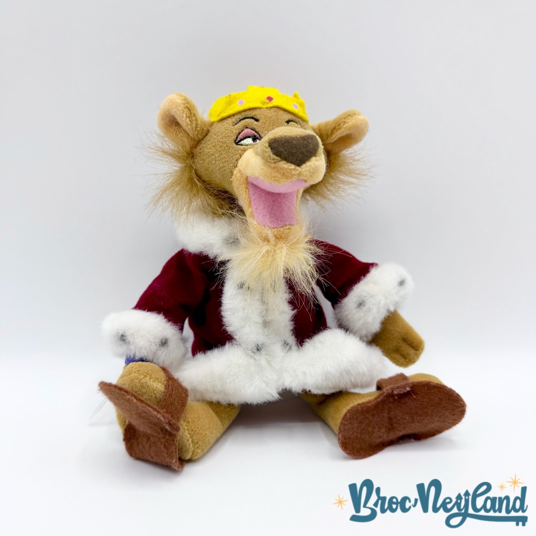 Peluche-Prince-Jean-Robin-des-Bois-Disney-Store-Walt-Disney-Company-lion-couronne-26-cm (3)