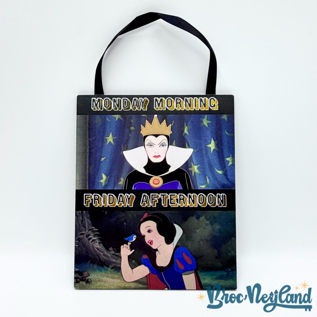 Plaque-bois-Evil-Queen-Blanche-Neige-Monday-Morning-Friday-Afternoon-Disney-Primark-cadre-décoration (1)